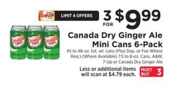 ShopRite Ginger ale mini cans 6-pack offer