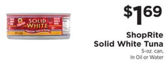 ShopRite Solid white tuna offer