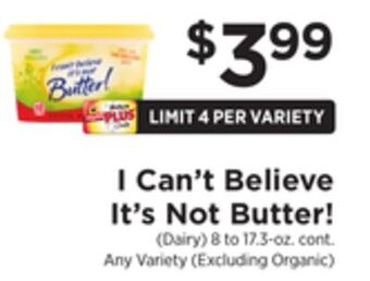 ShopRite I can't believe it's not butter! offer