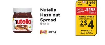 ShopRite Hazelnut spread offer
