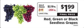 ShopRite Red, green or black seedless grapes offer