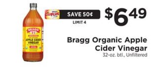 ShopRite Organic apple cider vinegar offer