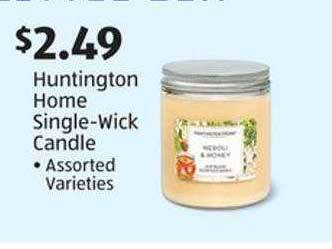 Aldi Huntington home single-wick candle offer