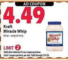 Festival Foods Kraft miracle whip offer