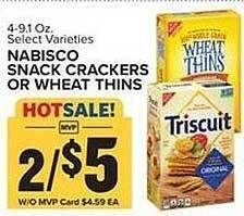 Food Lion Nabisco snack crackers or wheat thins offer