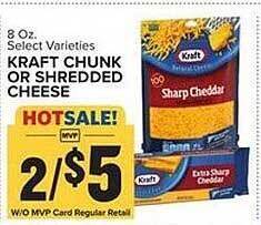 Food Lion Kraft chunk or shredded cheese offer
