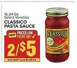 Food Lion Classico pasta sauce offer