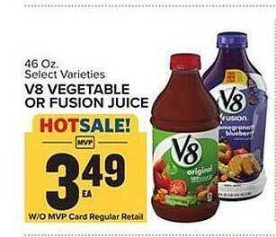 Food Lion V8 vegetable or fusion juice offer