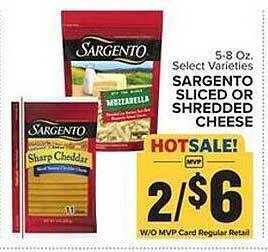 Food Lion Sargento sliced or shredded cheese offer