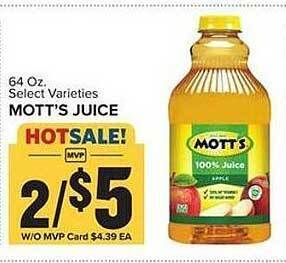Food Lion Mott's juice offer