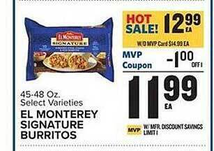 Food Lion El monterey signature burritos offer