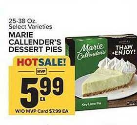 Food Lion Marie callender's dessert pies offer