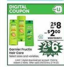 Jewel-Osco Garnier fructis hair care offer