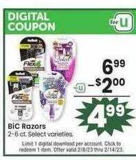 Jewel-Osco Bic razors offer