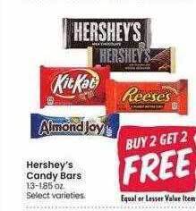 Jewel-Osco Hershey's candy bars offer