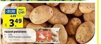Lidl Russet potatoes offer