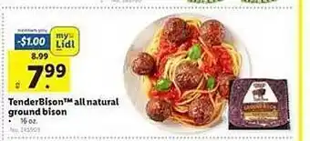 Lidl Tender bison all natural ground bison offer