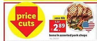 Lidl Bone in assorted pork chops offer