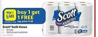 Lidl Scott bath tissue offer