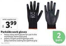 Lidl Parkside work gloves offer