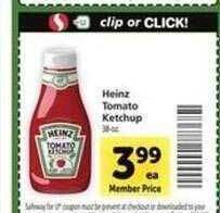 Safeway Heinz tomato ketchup offer
