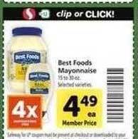 Safeway Best foods mayonnaise offer