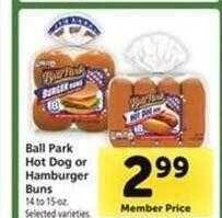 Safeway Ball park hot dog or hamburger buns offer
