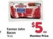 Safeway Farmer john bacon offer