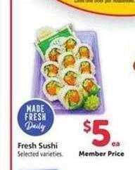 Safeway Fresh sushi offer