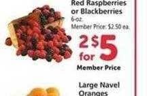 Safeway Red raspberries or blackberries offer