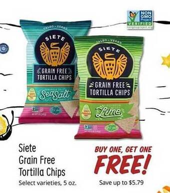 Sprouts Farmers Market Siete grain free tortilla chips offer
