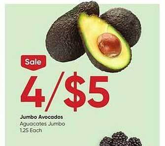 Stater Bros Jumbo avocados offer