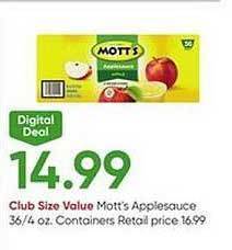 Stater Bros Mott's applesauce offer