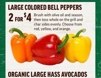 Central Market Large colored bell peppers offer