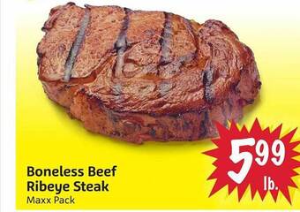 Foodmaxx Boneless beef ribeye steak offer