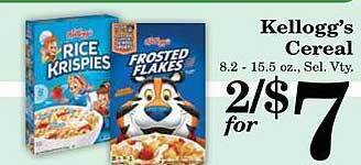 Harvest Foods Kellogg's cereal offer
