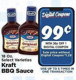 IGA Kraft bbq sauce offer