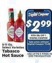 IGA Tabasco hot sauce offer