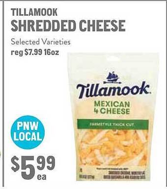 New Seasons Market Tillamook shredded cheese offer