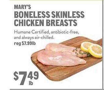 New Seasons Market Mary's boneless skinless chicken breasts offer