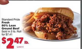Fresh 80% lean ground beef