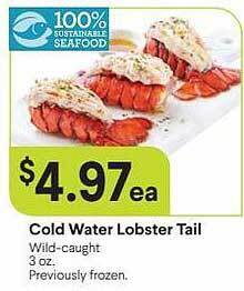 Nob Hill Cold water lobster tail offer