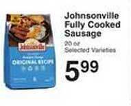 Price Chopper Johnsonville fully cooked sausage offer