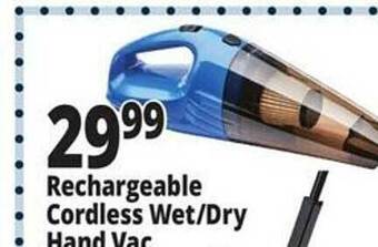 Ocean State Job Lot Rechargeable cordless wet-dry hand vac offer