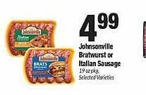 Johnsonville bratwurst or italian sausage