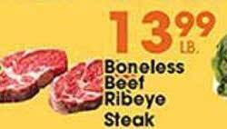 Boneless beef ribeye steak