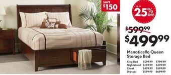 Big Lots Manoticello queen storage bed offer