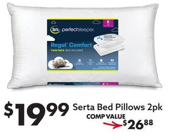 Big Lots Serta bed pillows 2pk offer