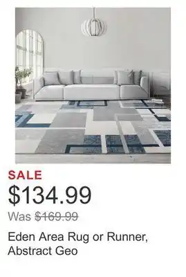 Costco Eden area rug or runner, abstract geo offer