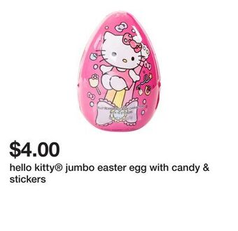 Five Below Hello kitty® jumbo easter egg with candy & stickers offer